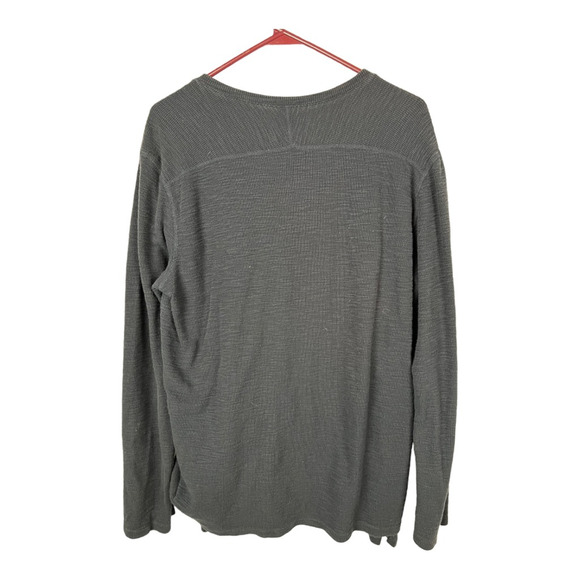 Vince Mens Henley Shirt Gray Solid Long Sleeve Button Thermal Layered Cotton XL - Picture 2 of 8